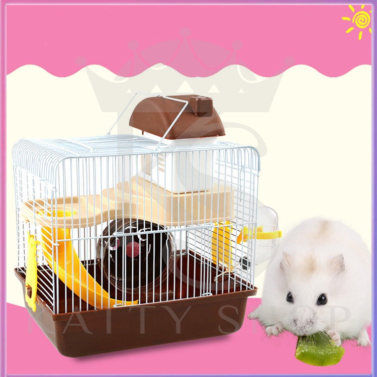 Kotak hamster/kurungan hamster/kurungan kelinci/kurungan hamster dua orang villa 27 * 13 * 30CM