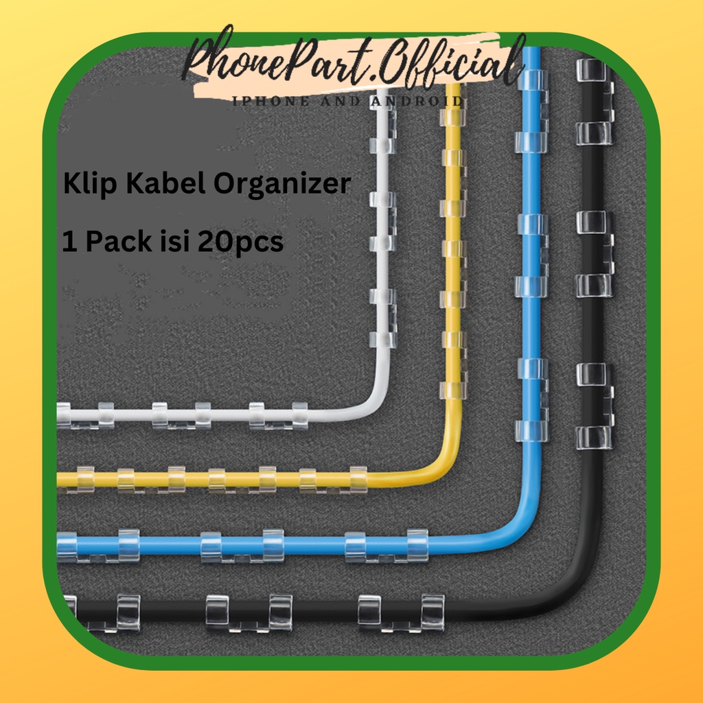 Klip Cable Organizer Kleman Pengatur Kabel Dinding Alat Merapikan Pengikat Clear