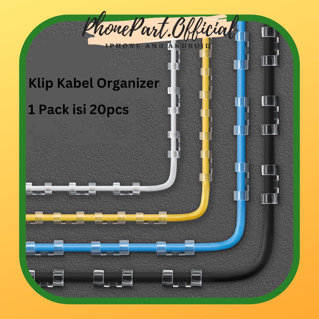 Klip Cable Organizer Kleman Pengatur Kabel Dinding Alat Merapikan Pengikat Clear