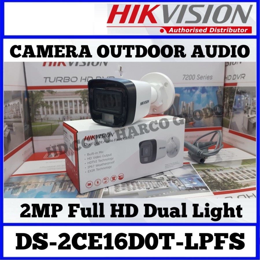 Kamera CCTV Hikvision 2MP Built in Mic Outdoor 2CE16D0T-LPFS