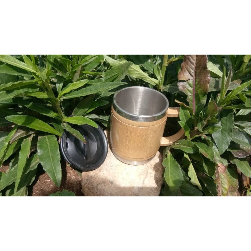 mug bambu daleman stainless