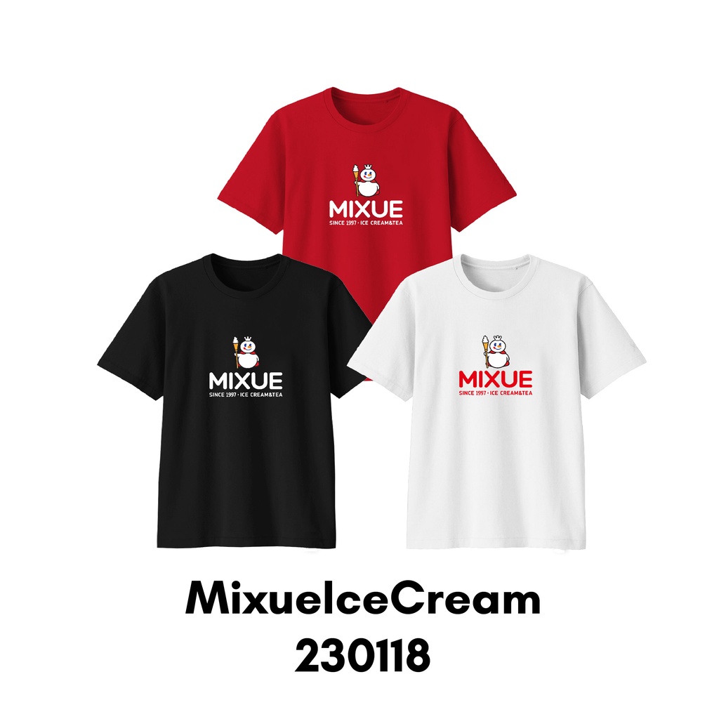 Kaos Love Mixue Series Ready Size Bayi Anak Remaja Dewasa Bigsize Bahan Katun Combed 30s