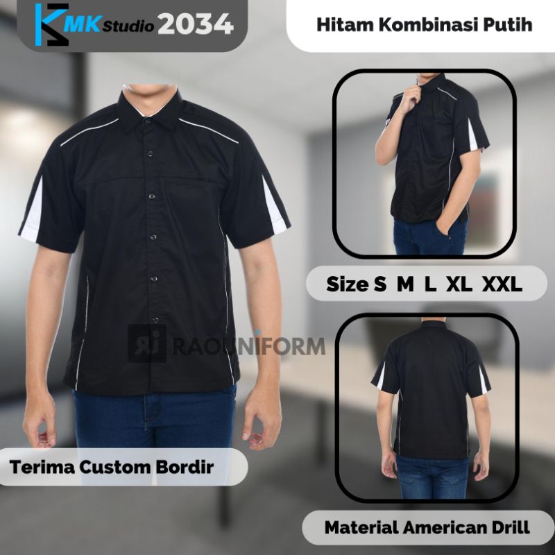 Custom baju kerja murah/baju kerja tangan pendek/baju karyawan kantor, komunitas, comunity,/seragam kerja harian/pakaian kerja toko tambah bordir