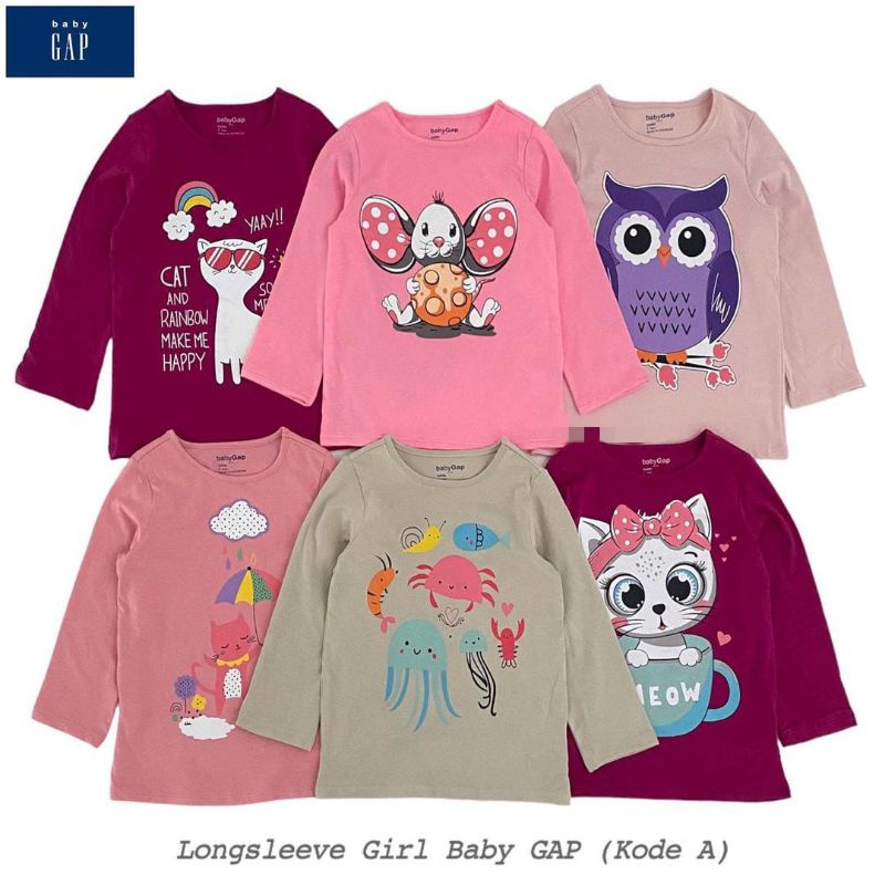 Kaos Tunik Panjang Anak Perempuan / Longsleeve  Sz 1 2 3 4 5 tahun Katalog 2