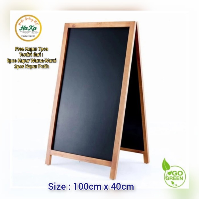 

Papan Tulis Kapur Menu Cafe/ Black Board 2 Sisi Tinggi 100Cm