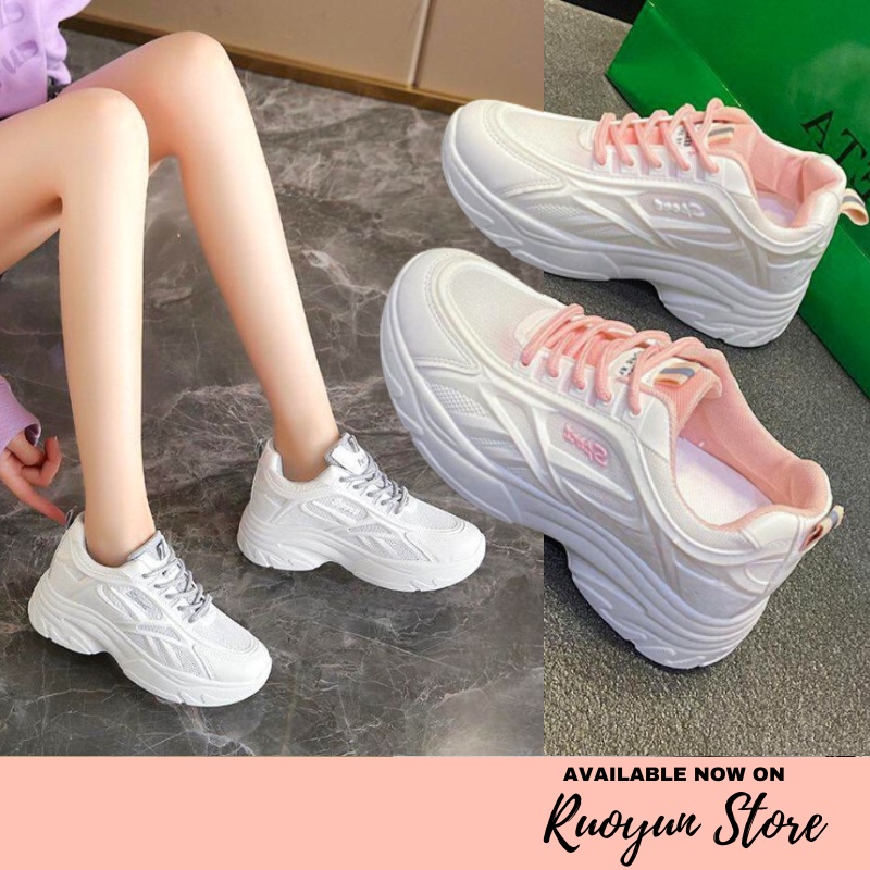 RYX - Milky Pastel Sepatu Sneakers Tali Wanita Fashion Casual / Olahraga- Ori Import