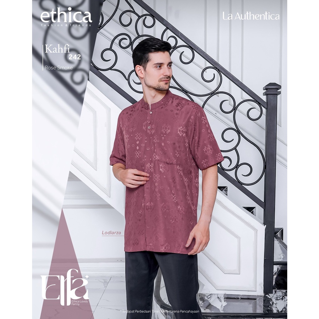 Ethica-Kahfi 242 Couple 159 Koko Dewasa Bahan Lodiarza Warna Rose Smoke Lengan Pendek