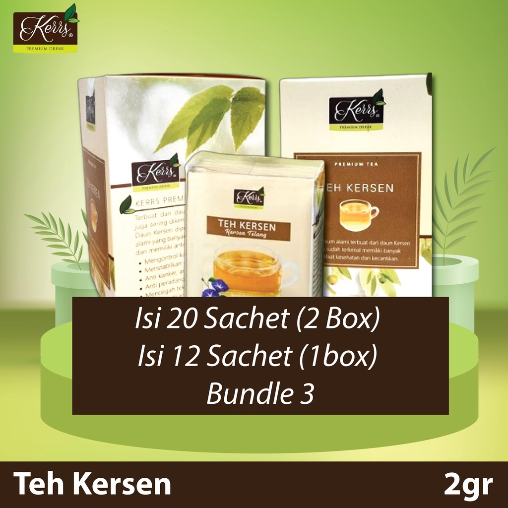 

Kerrs - Teh Kersen - 2gr, Isi 20 Sachet (2 Box) & Isi 12 Sachet (1box) L Bundle 3