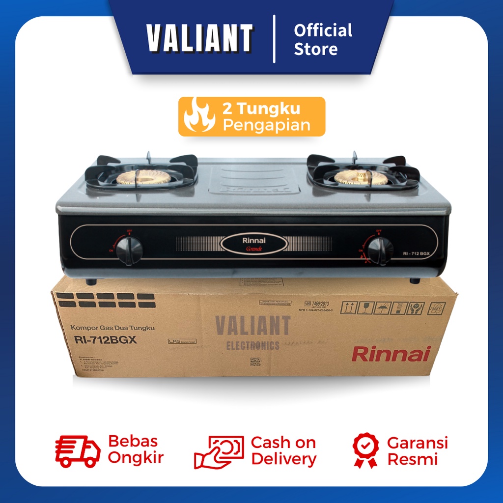 Rinnai Kompor Gas 2 Tungku RI712BGX / RI 712BGX / RI 712 BGX