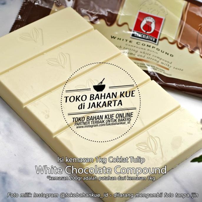 

White Chocolate Compound Coklat Tulip Cokelat Putih Gading 200 gr