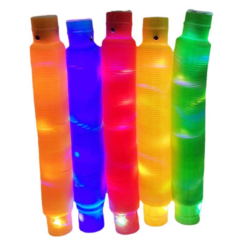 Light Up Pop Tubes Pop Pipes Mainan Lampu Stick Pipa Fidget Toy (VC)