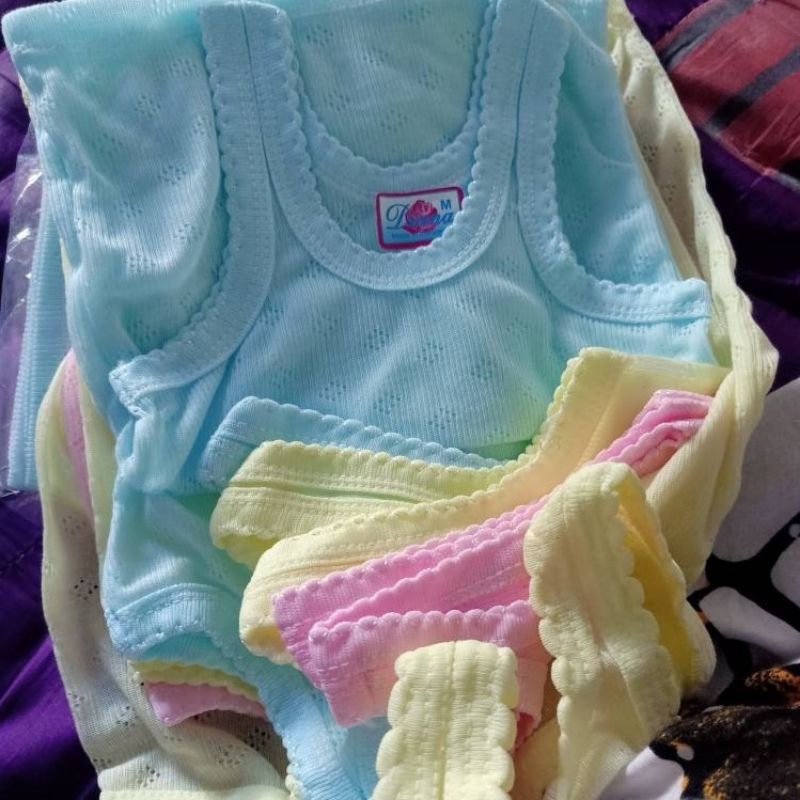 12 Pcs Kaos Dalam Singlet Anak Pria/Wanita Diana Motif Warna Lusinan Murah