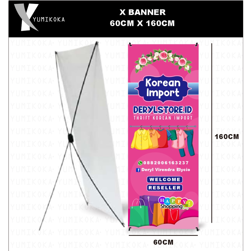 STAND BANNER XBANNER TIANG PENYANGGA BANNER SPANDUK PERNIKAHAN KHITANAN THRIFT WISUDA