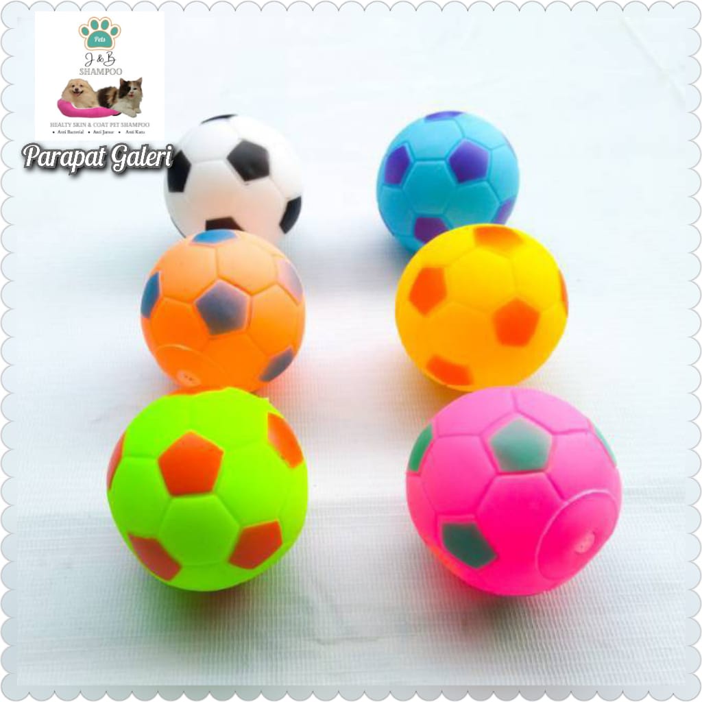 Mainan Bola Karet Bunyi / Bola cit cit / Mainan interaktif Anjing Diameter 6 cm