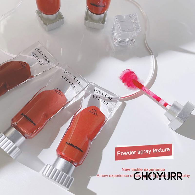 【COD】Lip Cream Clear Mirror Lip Glzaz Lipstik Lip Glaze Transparan Pigmen Ice Cube Velvet Matte Lipstik Lip Gloss White Non-stick Cup-CH