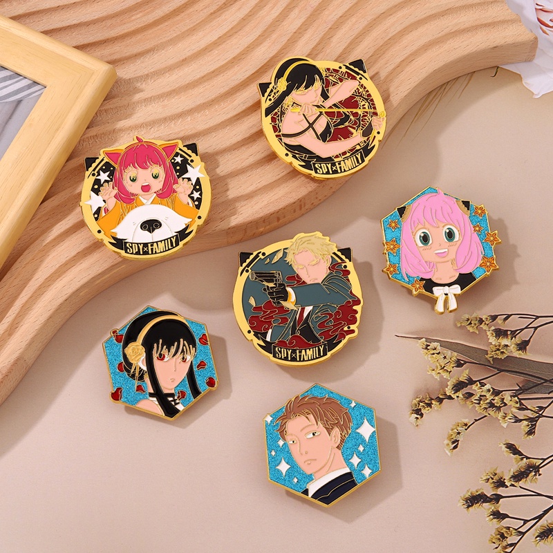 Riman SPY X FAMILY Bros Twilight Arnia Karakter Badge Hadiah Untuk Teman Aksesoris Pakaian Perhiasan