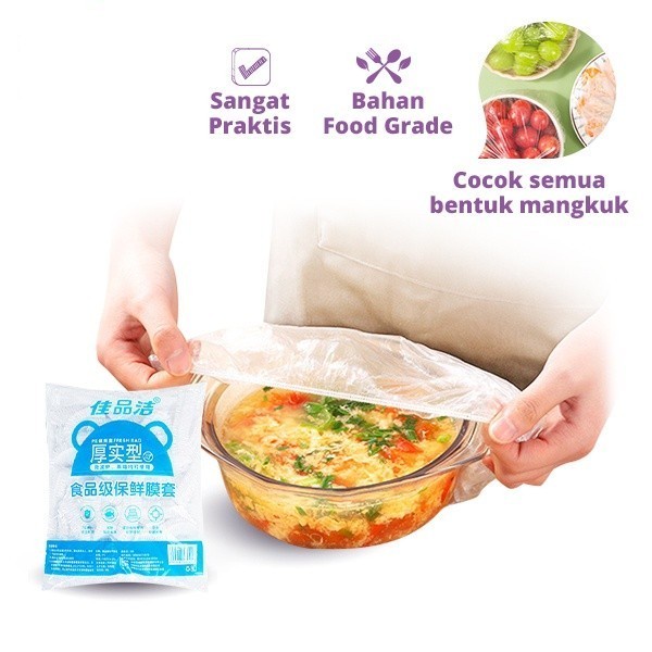 Plastik Wrap Plastic Wrap Pembungkus Makanan Karet Isi 100 Pcs