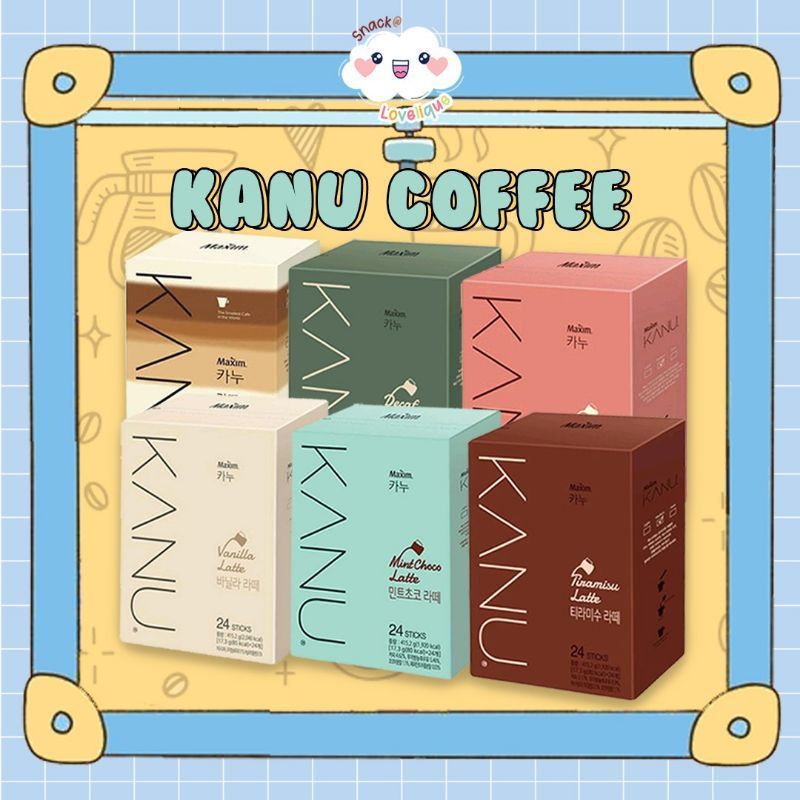 kanu coffee/ kanu kopi korea latte/ tiramisu/ mintchoco/ decaf dll