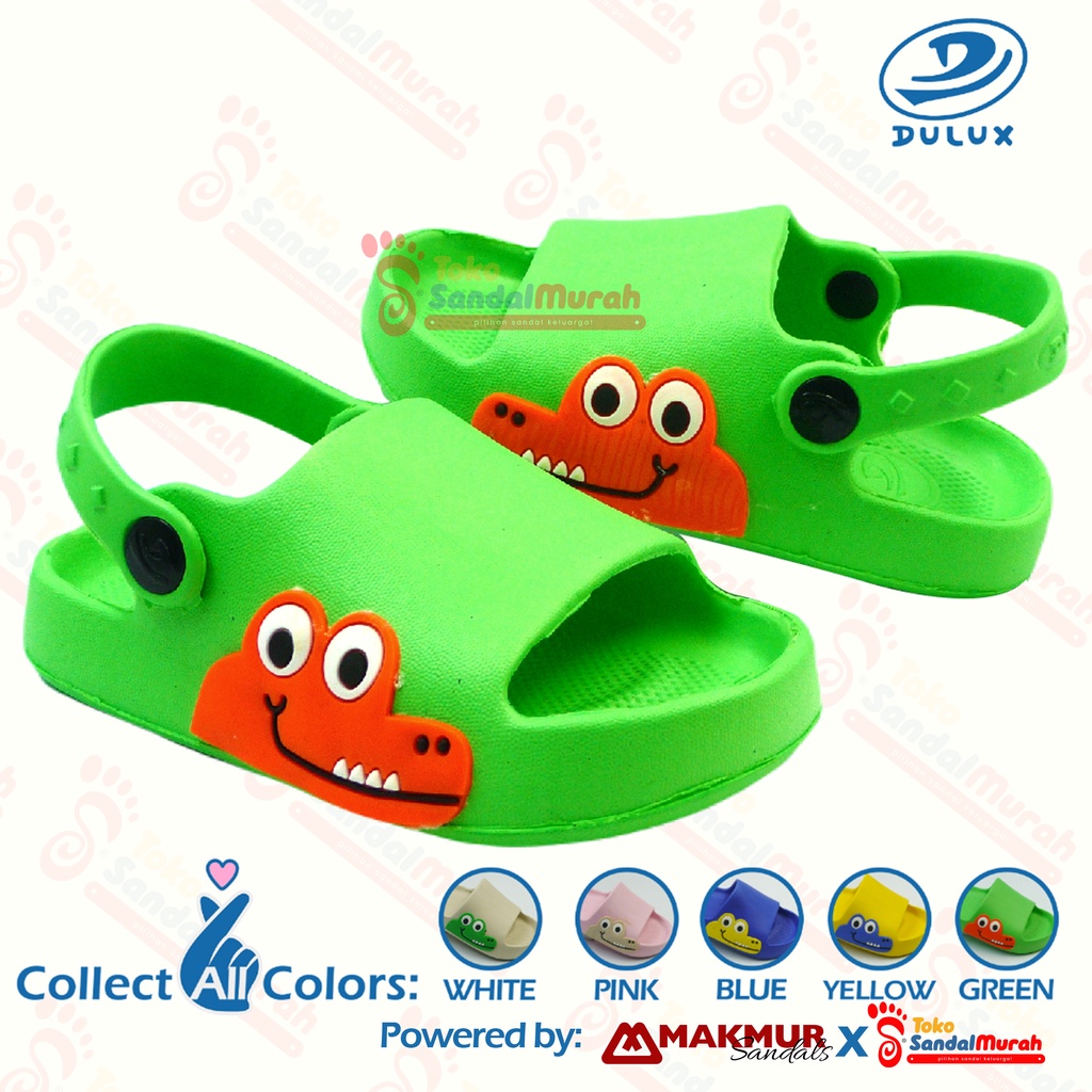 Toko Sendal Murah - Sandal Slop Anak Anti Slip Uk 20-25 / Sandal Anak Tali Belakang / Sandal Slop Karet Anak Motif Buaya / Sandal Slip On Teplek Anak / Sandal Slop Super Lucu / [Toko Sendal Murah Kids M 386 E BY ]