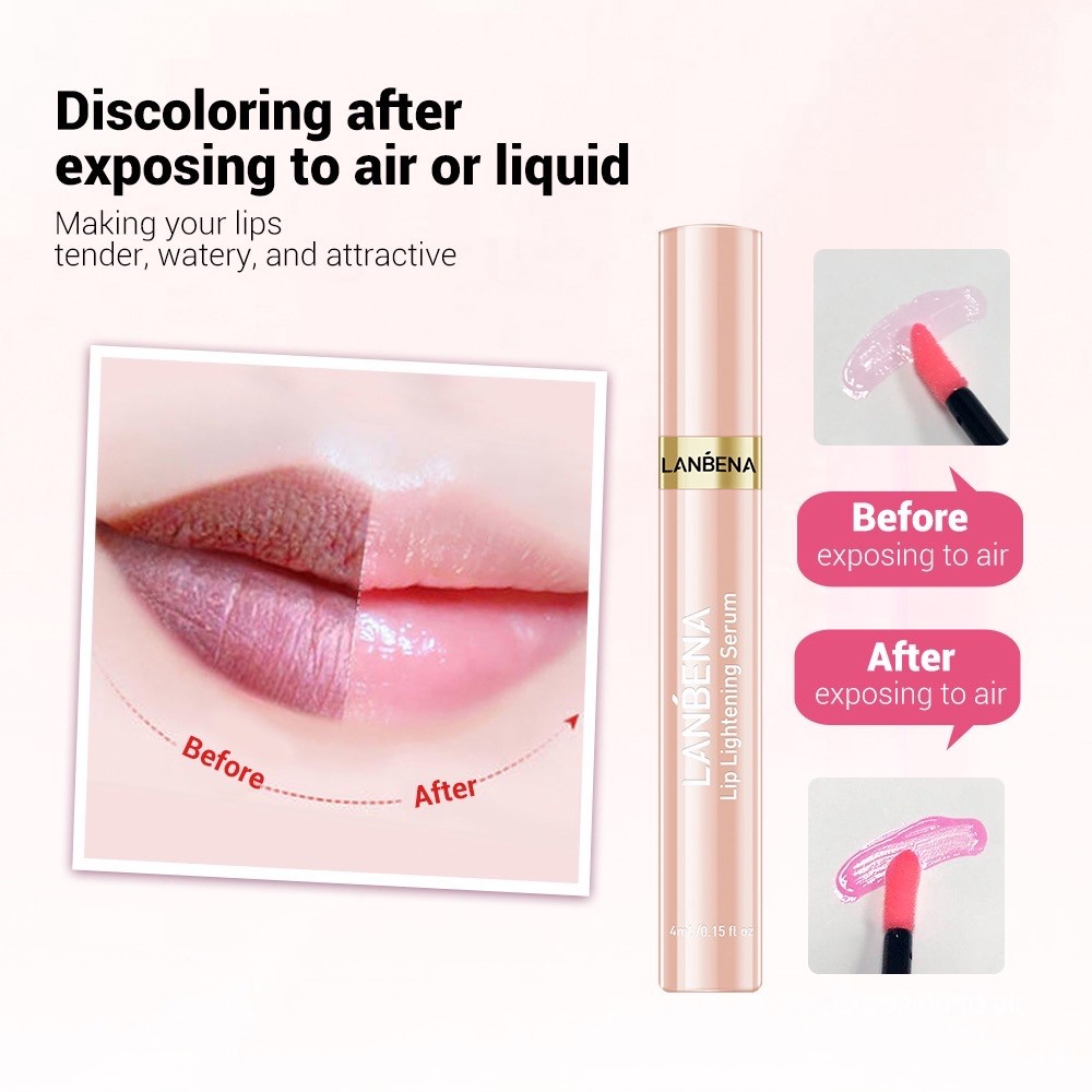 LANBENA Lip Lightening Serum Pink Lips Makeup Beauty Reduce Melanin Glossy Mood Cosmetics 4 ml