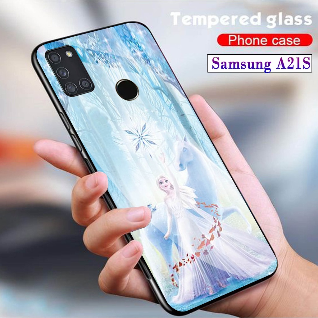 Softcase Glass Kaca SAMSUNG A21S - Case Hp Pelindung Handphone SAMSUNG A21S [ A91]