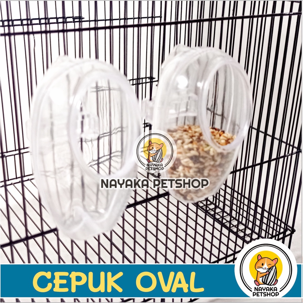 Cepuk Oval Tempat Pakan Wadah Minum Burung Kenari Love Bird Parkit