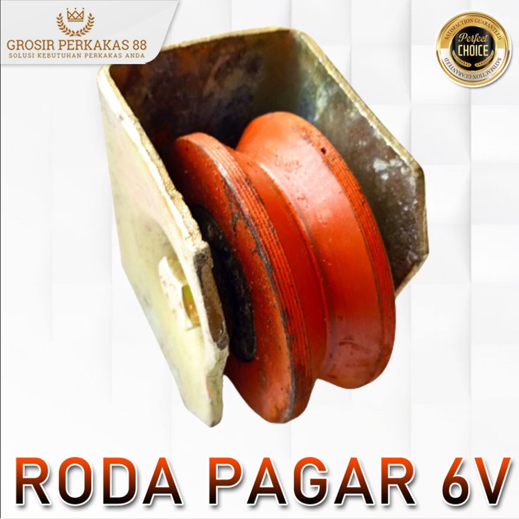 Roda Pagar Besi Gerbang Dorong Medan 6cm V