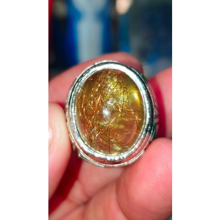 BATU CINCIN RAMBUT CENDANA SERAT EMAS ANTIK DAN UNIK