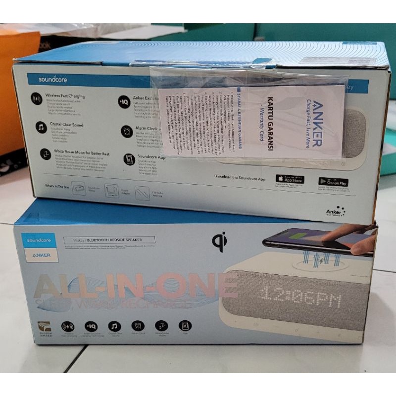 Anker A3300 Soundcore Wakey Bluetooth Speaker Alarm Wireless Charging - Putih, Hitam, Pink