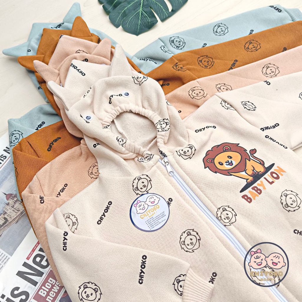 Jaket Hoodie Fleece Bayi, Sweater Anak Murah dan Hangat BABY LION Chiyoko Baby