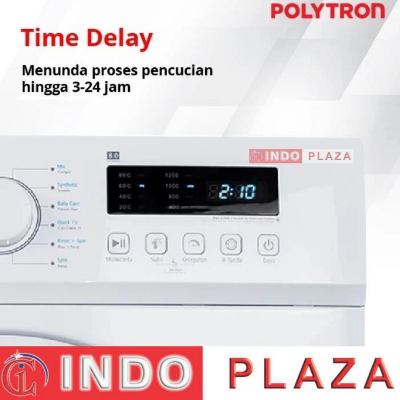 MESIN CUCI POLYTRON FRONT LOADING PFL-8051 8 Kg / 8Kg WONDER WASH / STEAM