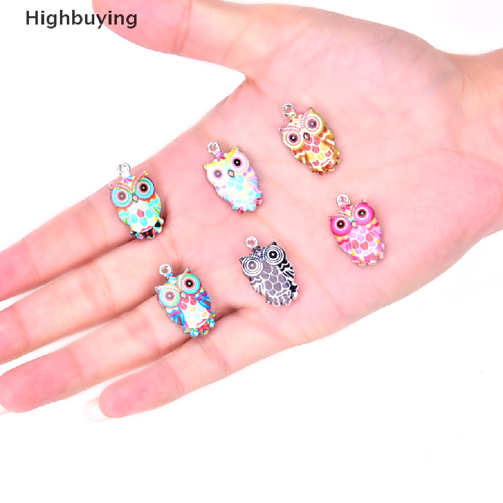 Hbid 2/6Pcs/Set Enamel Alloy Hewan Burung Hantu Ch Liontin Kerajinan DIY Membuat Perhiasan Hadiah Glory