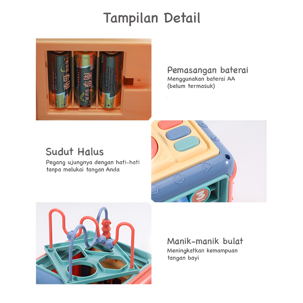 Hexahedral 6 Sisi | Mainan Edukasi Anak 1/2/3/4/5 Tahun Laki Laki Perempuan | Kado Ulang Tahun Anak