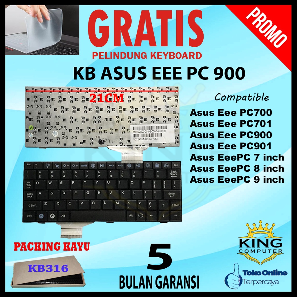 KEYBOARD ASUS EEE PC EEPC 700 701 900 EEPC900 EEPC700 GRATIS PELINDUNG KEYBOARD