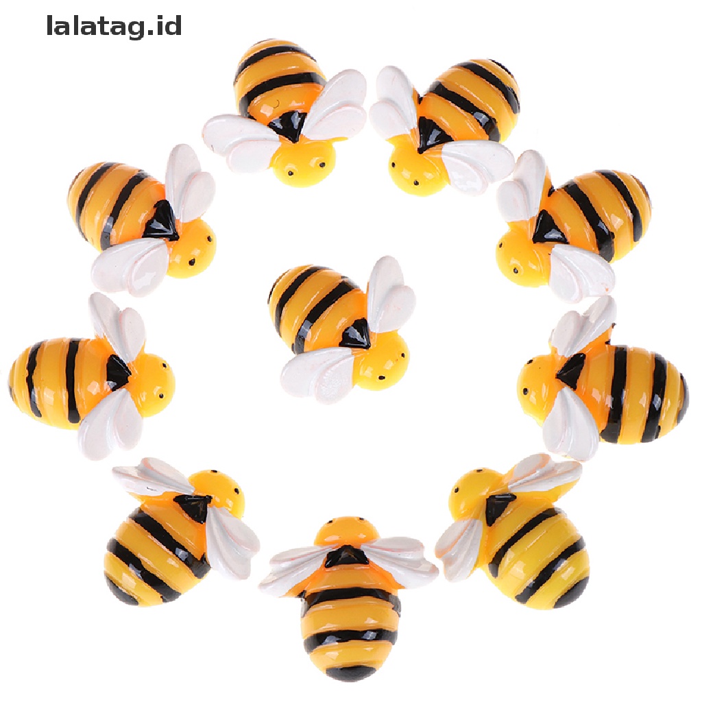 [lalatag] 10pcs Flat Back Resin Cabochon Bee DIY Flatback Scrapbooking Hiasan Craft [ID]