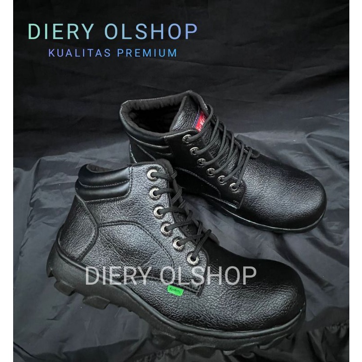 sepatu safety Kickers boots pria, sepatu safety boots kerja proyek pria,sepatu safety riding pria