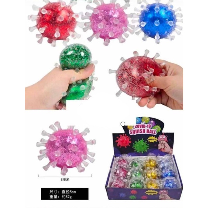 Stress Ball Covid / Squishy Corona / Squish Ball Anti Stress Mesh Ball