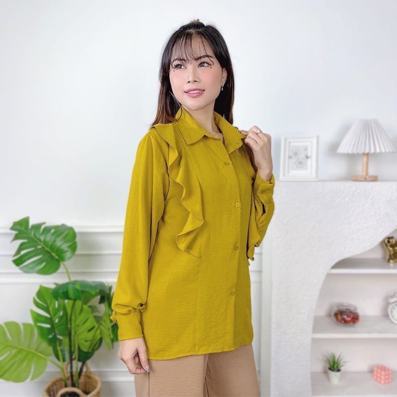 NETA BLOUSE CRINKLE AIRFLOW / ATASAN WANITA VIRAL / OOTD STYLE TERBARU (BANYAK SIZE M. L. XL)