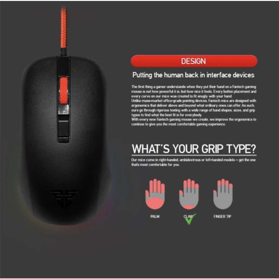 Mouse Fantech G13 Rhasta II Gaming RGB Light 2400 DPI - Rhasta 2