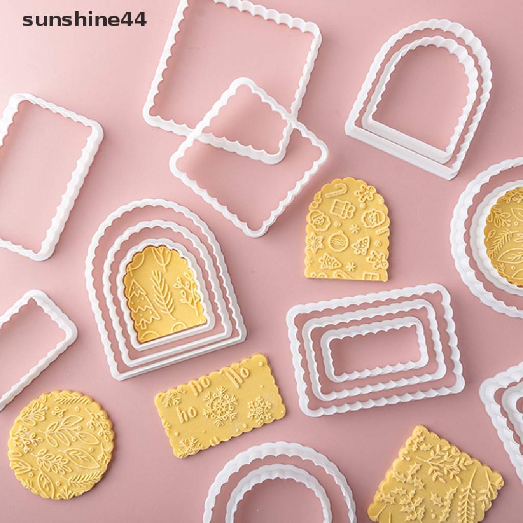 Sunshine 1PC Cetakan Biskuit Bentuk Geometris Fondant Pastry Cutter Alat Baking Cookies Mold.