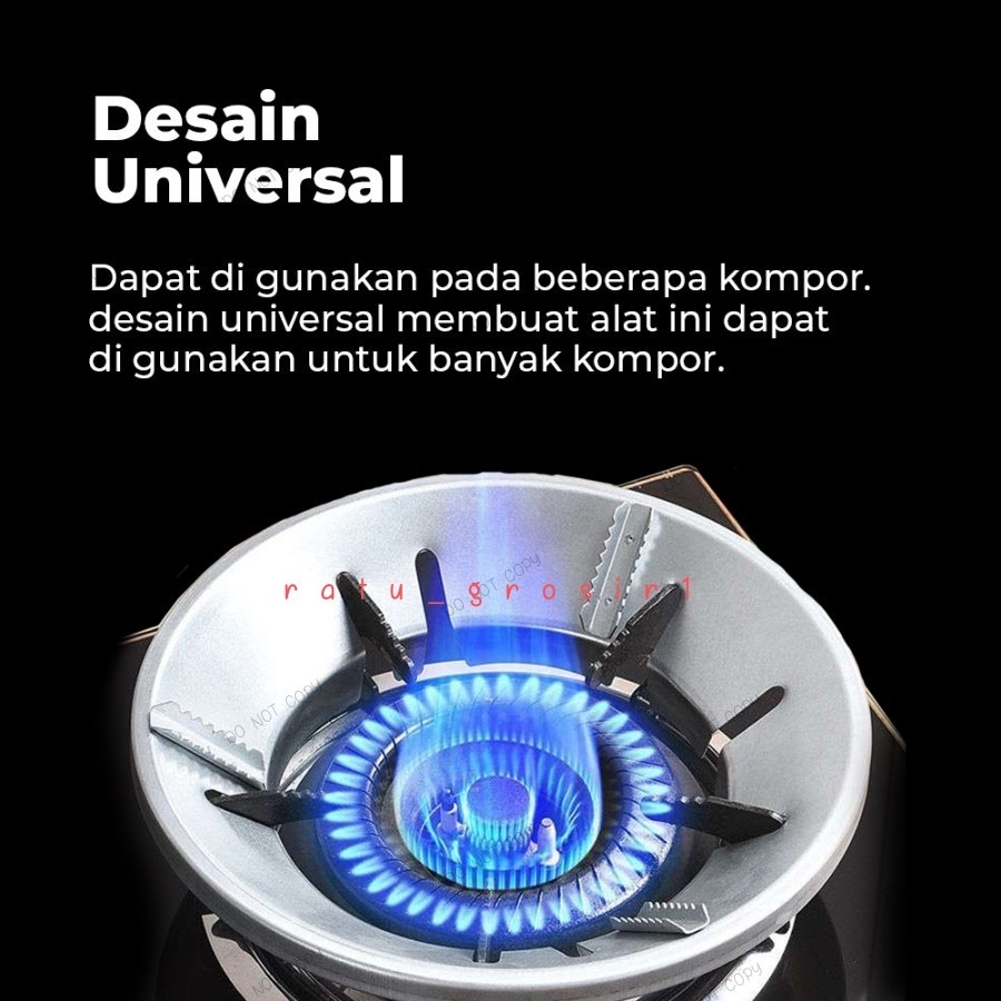 [GHM-346] Tatakan Alas Kompor Gas Stainless Penghemat Kompor Gas Model Bulat Tungku Corong