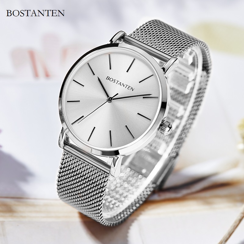 Bostanten Fashion Wanita Jam Tangan Quartz Jam Tangan Wanita Quartz Adjustable Strap (COD+Free Box)