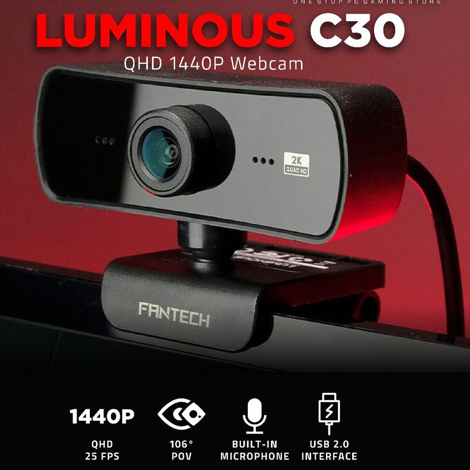 Depan Fantech Webcam 2K 4MP Luminous C30 QHD 1440P - Webcam