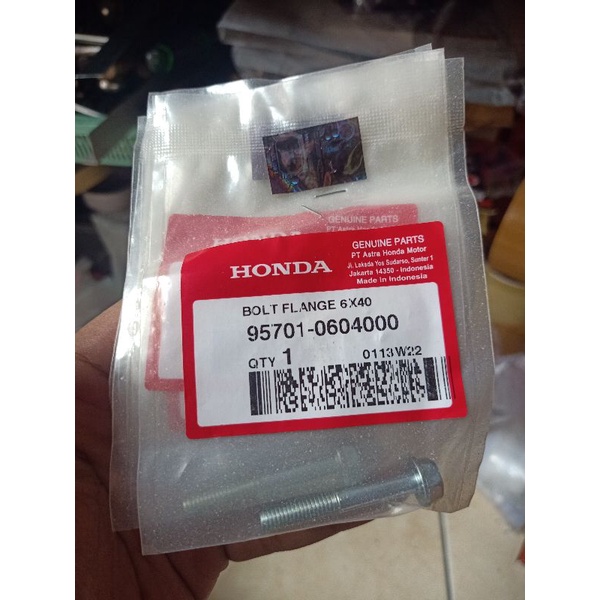 BOLT/BAUT FLANGE ASLI HONDA M6X40 KUNCI 10 PANJANG 4CM ORIGINAL AHM