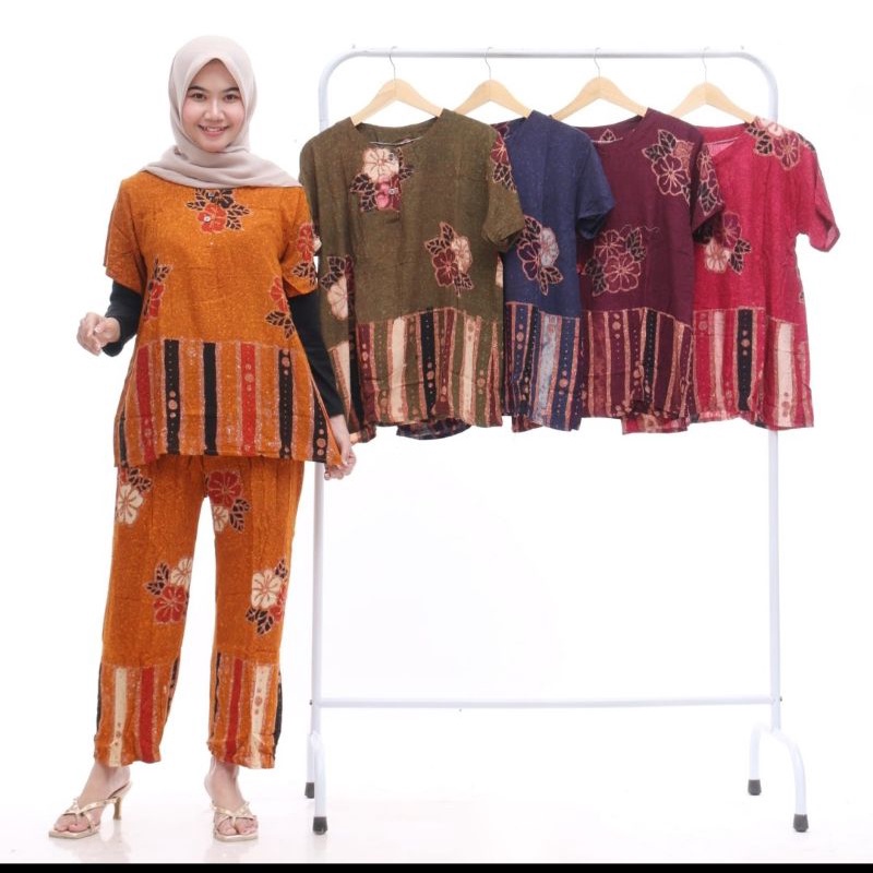 SETELAN ONE SET CELANA PANJANG BAJU TIDUR LENGAN PENDEK BUSUI BUMIL MURAH