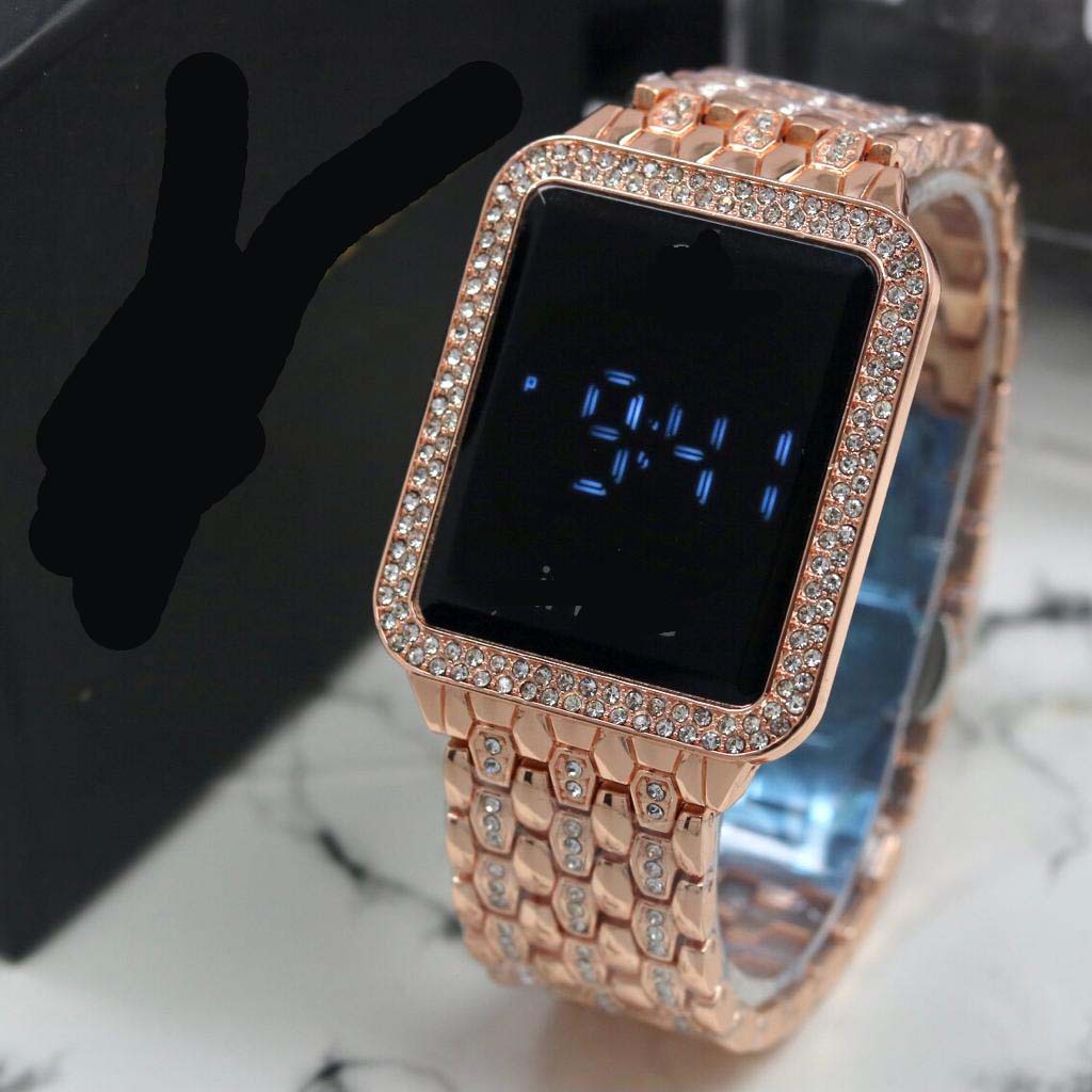 BEST SELLER JAM TANGAN WANITA IPH O85 TALI RANTAI DIAMOND DM 3.7 FREE BOX &amp; BATERAI || JAM TANGAN FASHION WANITA JAM TANGAN CEWEK MURAH