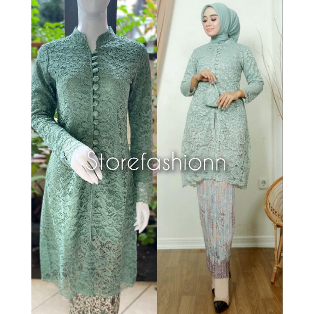 Stelan Kebaya Brukat/ Kebaya Tunik Kancing Seribu/ Tunik Sanghai/ Stelan Tunik Busui/ Kebaya Nikahan/ Kebaya Wisuda/ Kebaya Modern/ Kebaya Brokat/ Stelan Wanita/ Kebaya Tunik/ Tunik Brokat/ atasan Wanita