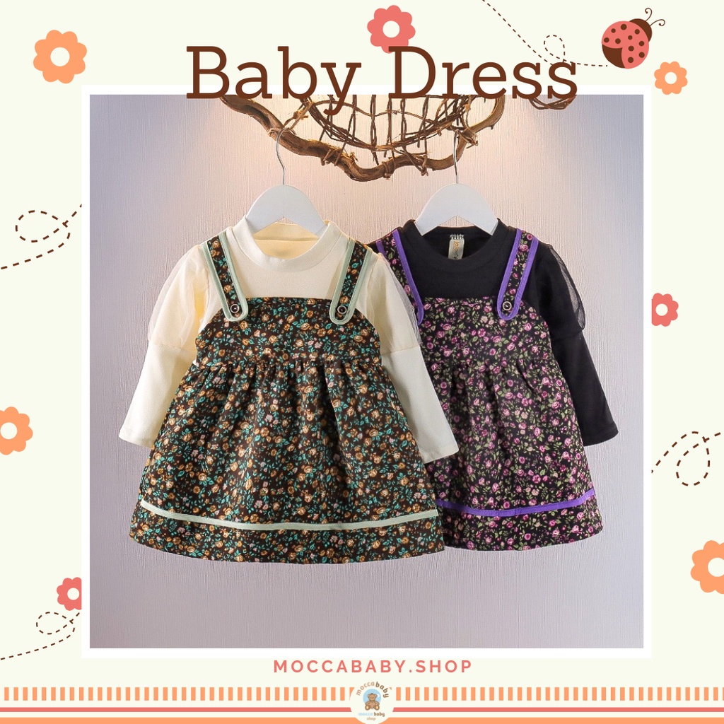 MBSS - DRESS SHARON FLOWER EBV Baju Dress Anak Perempuan Import Dress Anak Bayi Cewek 0-5 Tahun Gaun Bayi