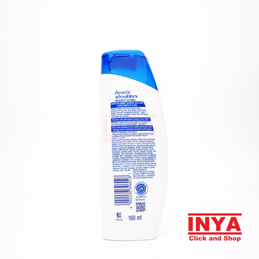 HEAD &amp; SHOULDERS SMOOTH &amp; SILKY SHAMPOO 160ml - Sampo Anti Ketombe Selembut Sutera