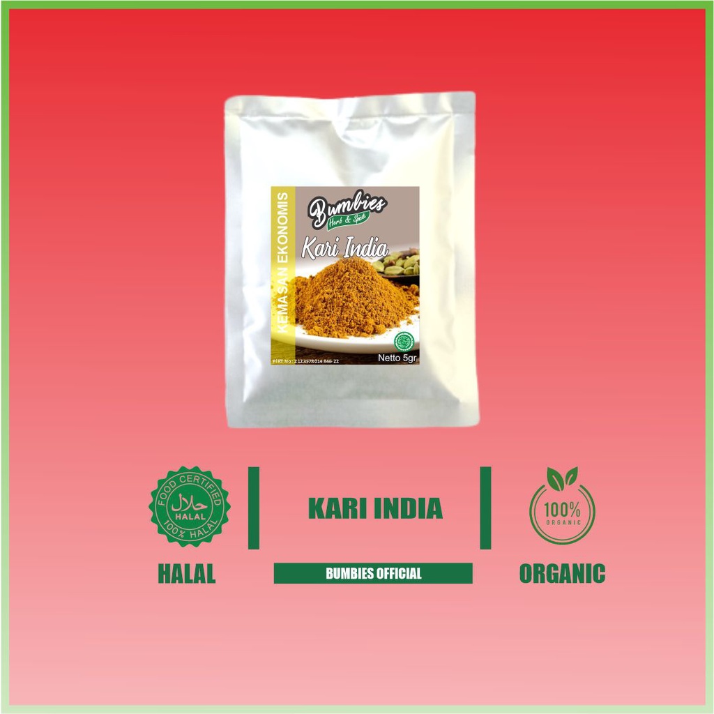 

Bumbu Kari India | Kari India Bubuk 5gram EKONOMIS Bumbies Product | Indian Curry Powder | Penyedap Rempah Rempah | Bumbu Masak | Bumbu Instant | Bumbu Rempah